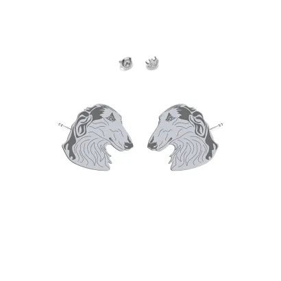 Silver Borzoj earrings - MEJK Jewellery