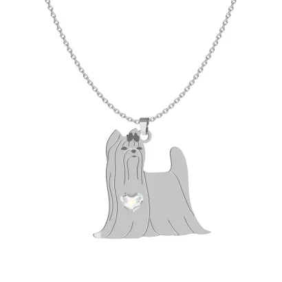 Silver Yorkshire Terrier engraved necklace - MEJK Jewellery