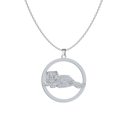 Silver Persian Cat necklace, FREE ENGRAVING - MEJK Jewellery