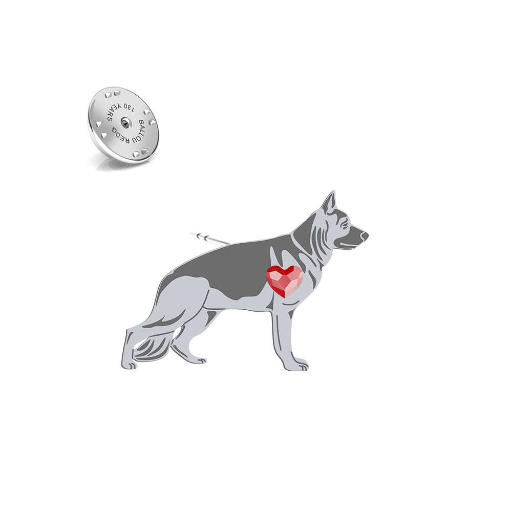 Silver German Shepherd pin - MEJK Jewellery