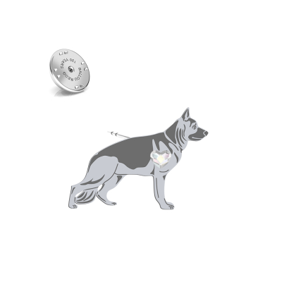 Wpinka z psem Owczarkiem Niemieckim srebro - MEJK Jewellery