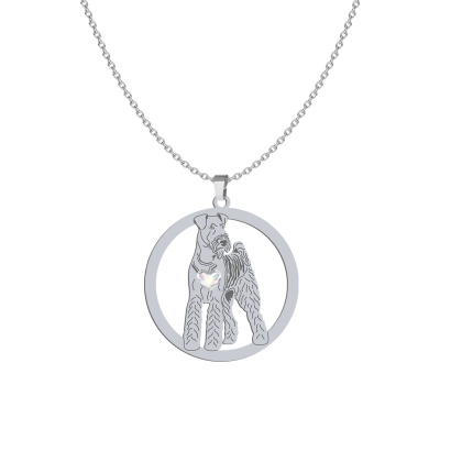 Silver Airedale Terrier engraved necklace - MEJK Jewellery