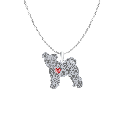 Silver Pumi engraved necklace with a heart - MEJK Jewellery