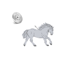 Silver Percheron Horse pin - MEJK Jewellery