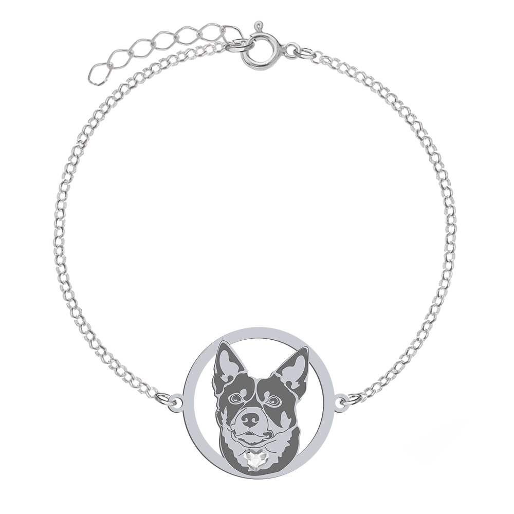 Silver Australian Kelpie engraved bracelet - MEJK Jewellery