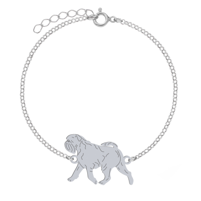Silver Belgian Griffon bracelet, FREE ENGRAVING - MEJK Jewellery