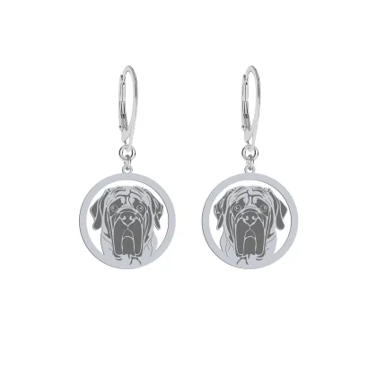 Kolczyki z psem English Mastiff srebro GRAWER GRATIS - MEJK Jewellery