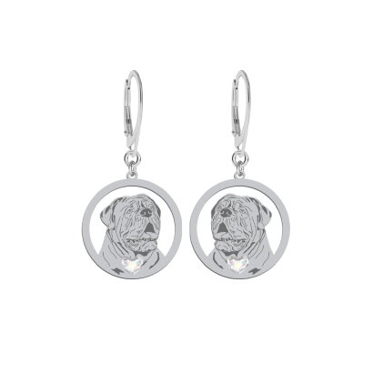 Silver Dog de Bordeaux earrings, FREE ENGRAVING - MEJK Jewellery