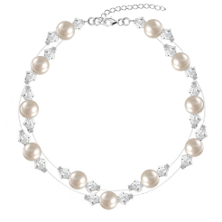 Bransoletka Biżuteria Ślubna kryształy perły srebro