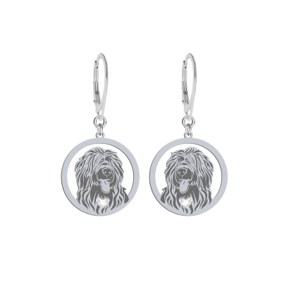 Kolczyki z psem Owczarkiem Francuskim srebro GRAWER GRATIS - MEJK Jewellery
