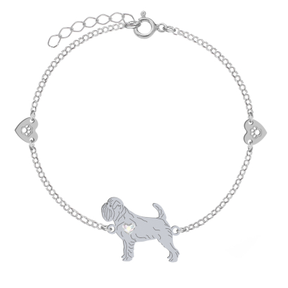 Silver Belgian Griffon engraved bracelet - MEJK Jewellery