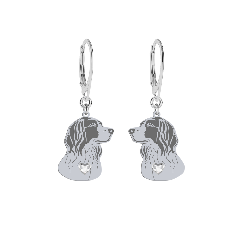 Silver Irish Red and White Setter engraved earrings - MEJK Jewellery