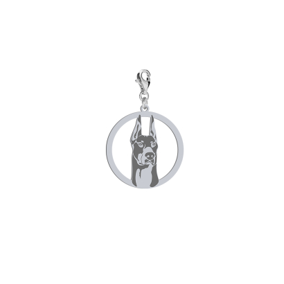 Silver Doberman charms, FREE ENGRAVING - MEJK Jewellery