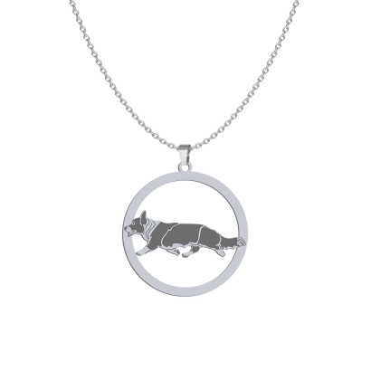 Silver Welsh corgi cardigan  engraved necklace - MEJK Jewellery