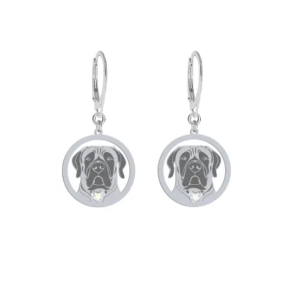 Silver Boerboel engraved earrings - MEJK Jewellery