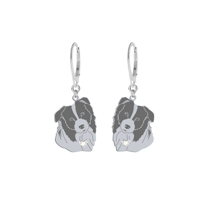 Silver Border Collie engraved earrings - MEJK Jewellery