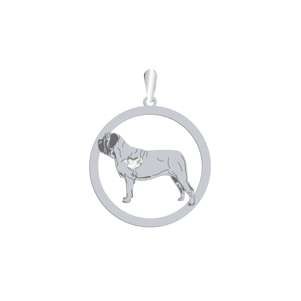 Silver English Mastiff pendant, FREE ENGRAVING - MEJK Jewellery