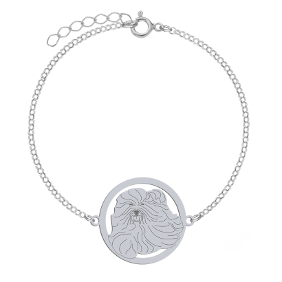 Silver Coton de Tulear bracelet, FREE ENGRAVING - MEJK Jewellery