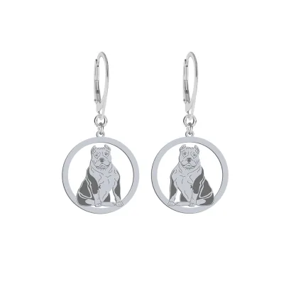 Silver American Bully engraved earrings - MEJK Jewellery