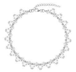Ślubna bransoletka z kryształami srebro 925