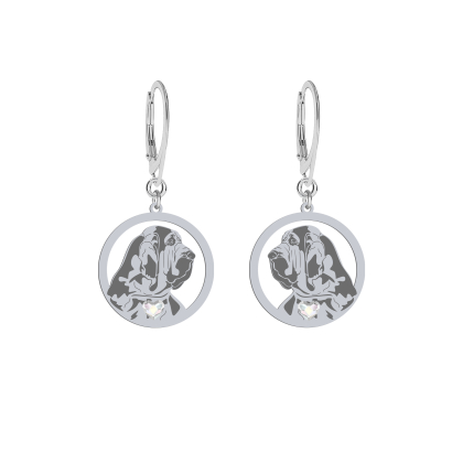 Silver Bloodhound earrings, FREE ENGRAVING - MEJK Jewellery
