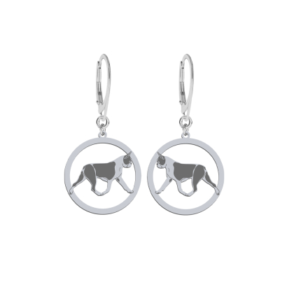 Silver Boston Terrier engraved earrings - MEJK Jewellery