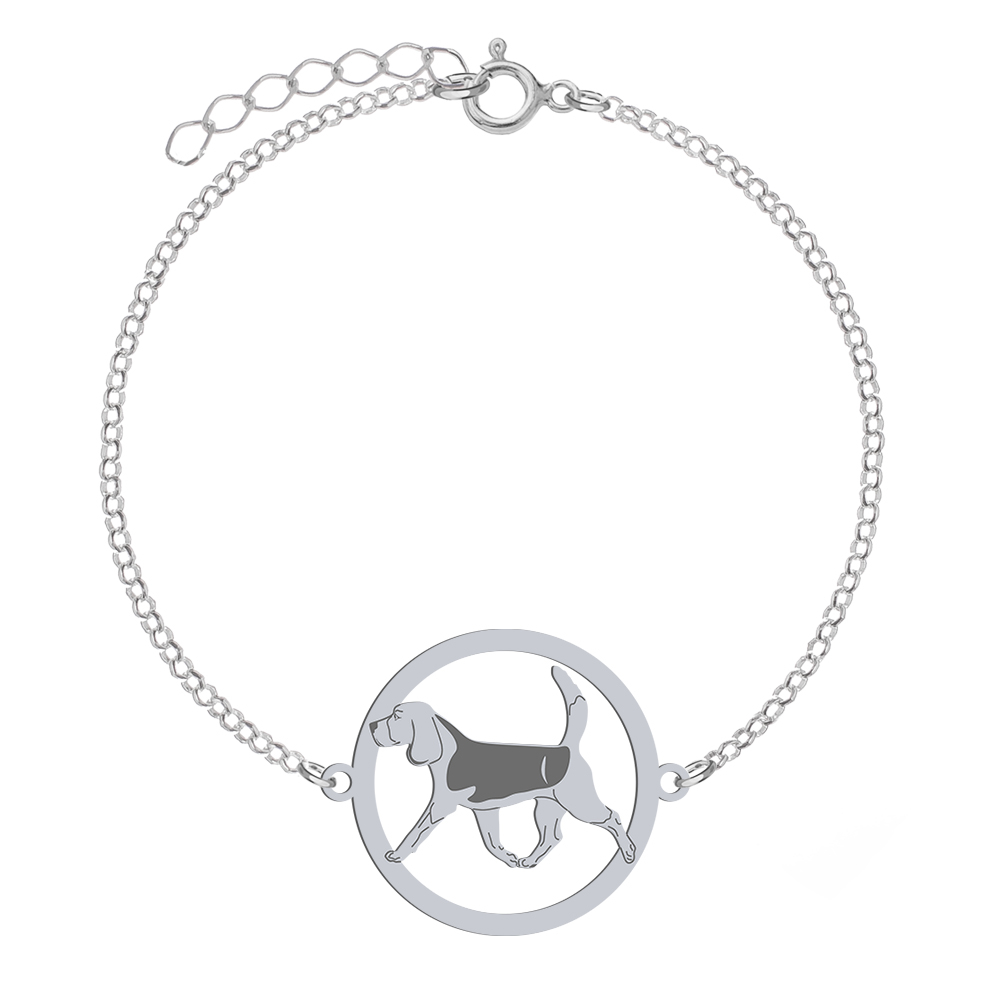 Bransoletka z psem grawerem Beagle srebro - MEJK Jewellery