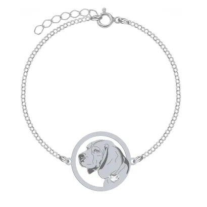 Silver Beagle bracelet with a heart- MEJK Jewellery