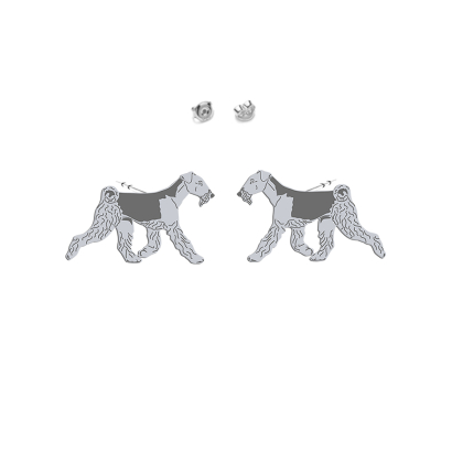 Silver Airedale Terrier engraved earrings - MEJK Jewellery