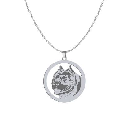 Silver American Bully engraved necklace - MEJK Jewellery