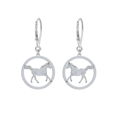 Silver Arabian Horse earrings, FREE ENGRAVING - MEJK Jewellery