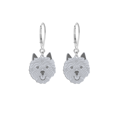 Kolczyki z psem Norwich Terrier srebro GRAWER GRATIS - MEJK Jewellery