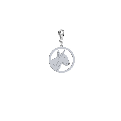 Charms z psem grawerem Miniature Bull Terrier srebro - MEJK Jewellery