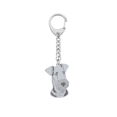 Brelok z psem grawerem Airedale Terrier srebro 925 - MEJK Jewellery