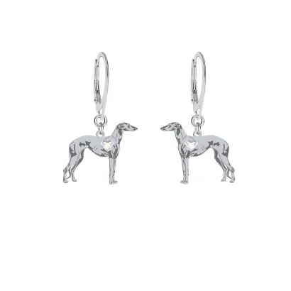 Silver Galgo Espanol earrings, FREE ENGRAVING - MEJK Jewellery