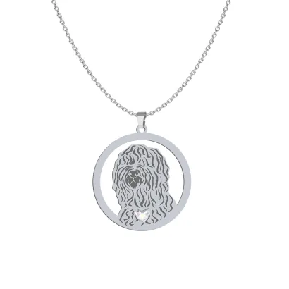 Silver Barbet engraved necklace with a heart - MEJK Jewellery