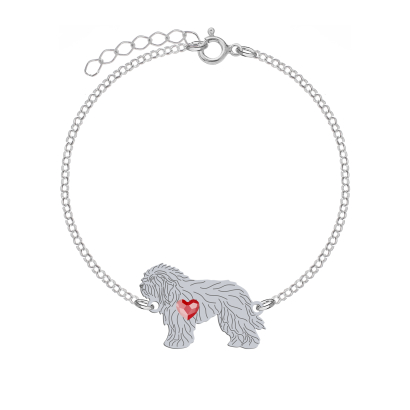 Silver ODIS engraved bracelet with a heart - MEJK Jewellery