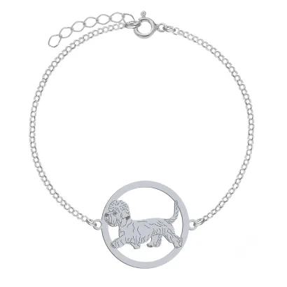 Silver Dandie Dinmont Terrier bracelet, FREE ENGRAVING - MEJK Jewellery