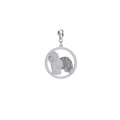 Silver Old English Sheepdog charms, FREE ENGRAVING - MEJK Jewellery