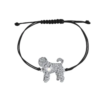 Silver Bouvier des Flandres string bracelet,  FREE ENGRAVING - MEJK Jewellery