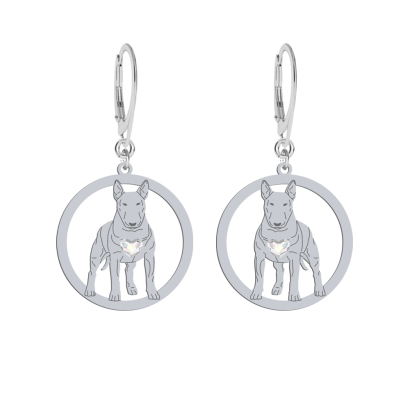Silver Bull Terrier engraved earrings - MEJK Jewellery