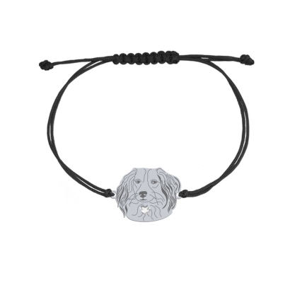 Silver Kooikerhondje engraved string bracelet - MEJK Jewellery