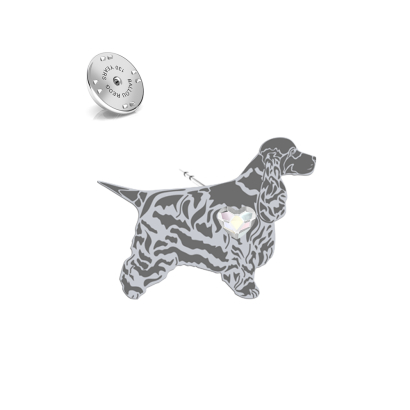 Wpinka z psem English Cocker Spaniel srebro - MEJK Jewellery