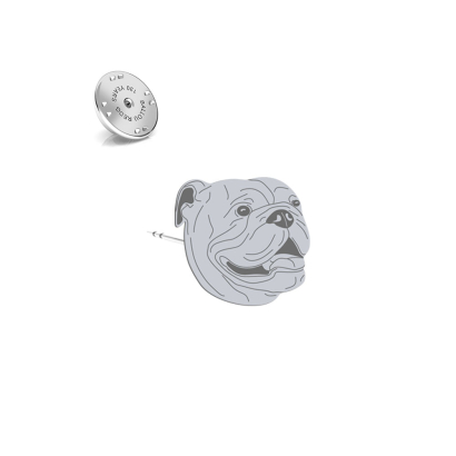 Wpinka Bulldog Angielski srebro  pozłacane - MEJK Jewellery