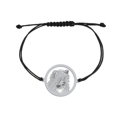 Silver Chinese Crested Powderpuff string bracelet, FREE ENGRAVING - MEJK Jewellery