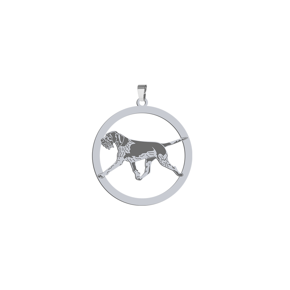 Silver German Wirehaired Pointer engraved pendant - MEJK Jewellery