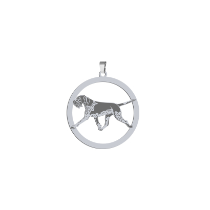 Silver German Wirehaired Pointer engraved pendant - MEJK Jewellery