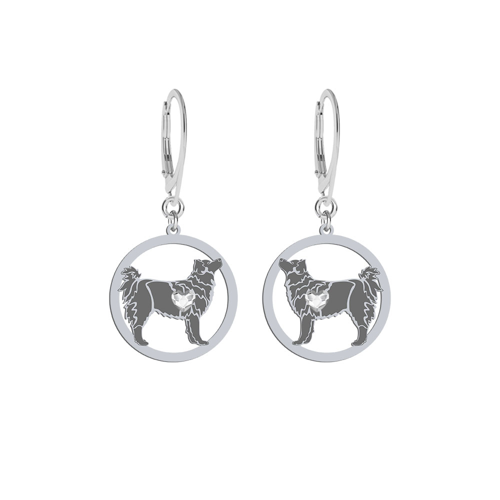 Silver Swedish Lapphund engraved earrings - MEJK Jewellery