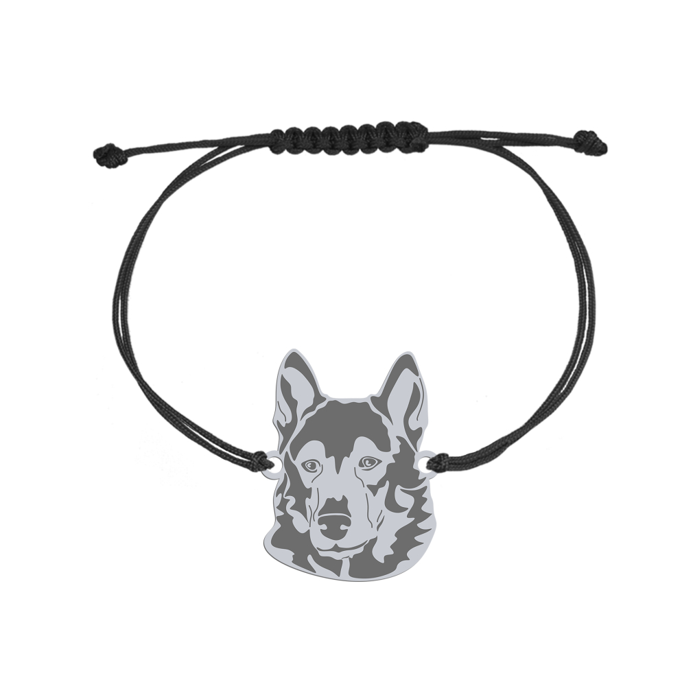 Silver West Siberian Laika string bracelet, FREE ENGRAVING - MEJK Jewellery