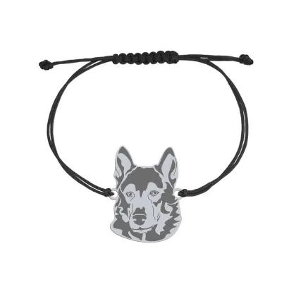 Silver West Siberian Laika string bracelet, FREE ENGRAVING - MEJK Jewellery